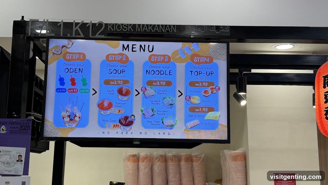 Oden Noodle Shop Menu