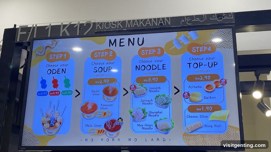 Noodle Shop Menu