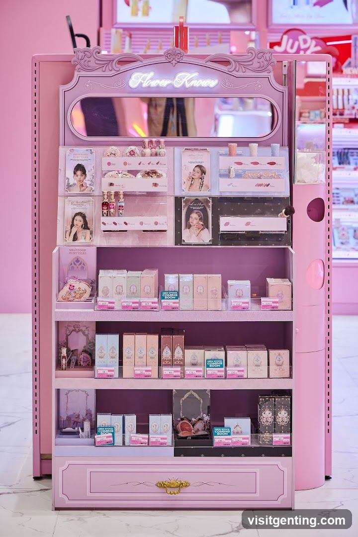Pink Cosmetic Display Stand