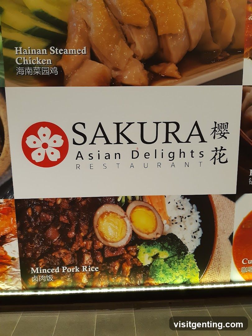 Sakura Asian Delights Restaurant Menu Board