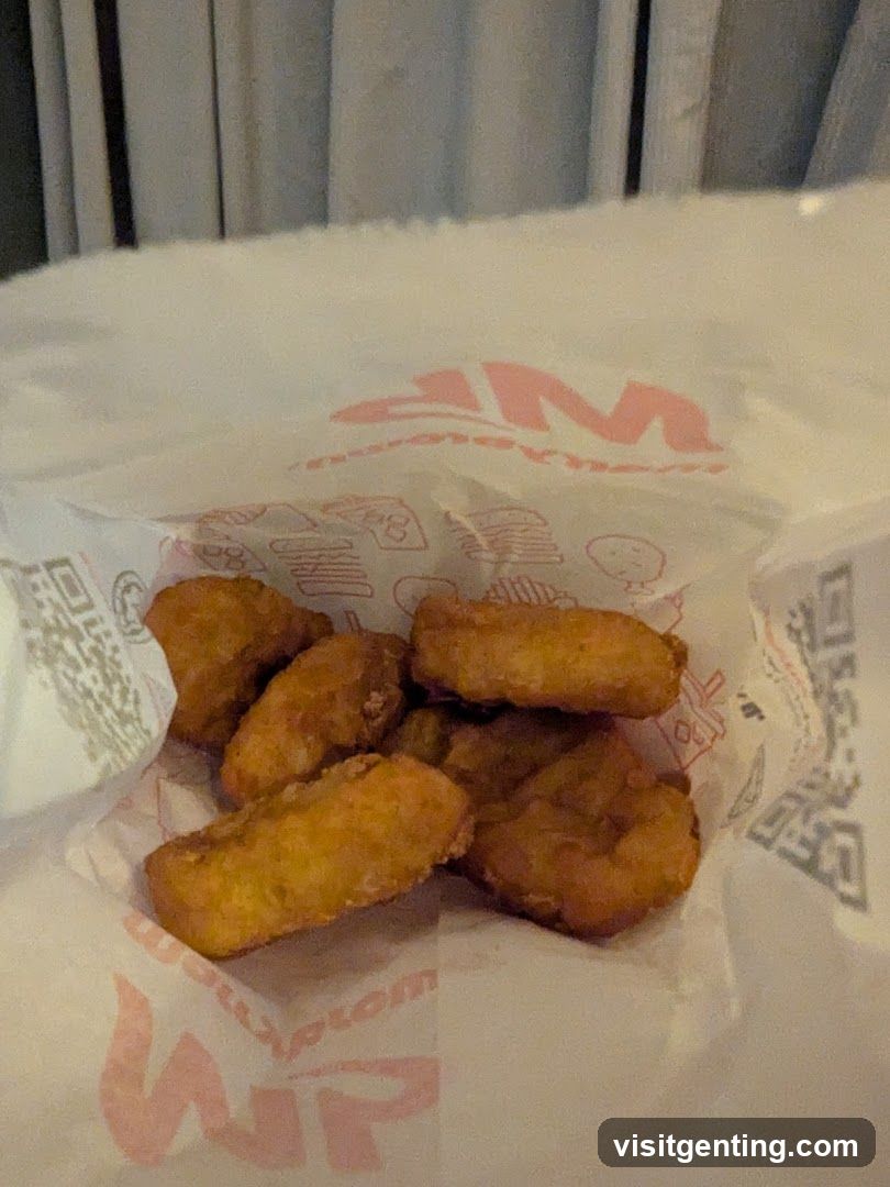 Food in branded paper wrapper