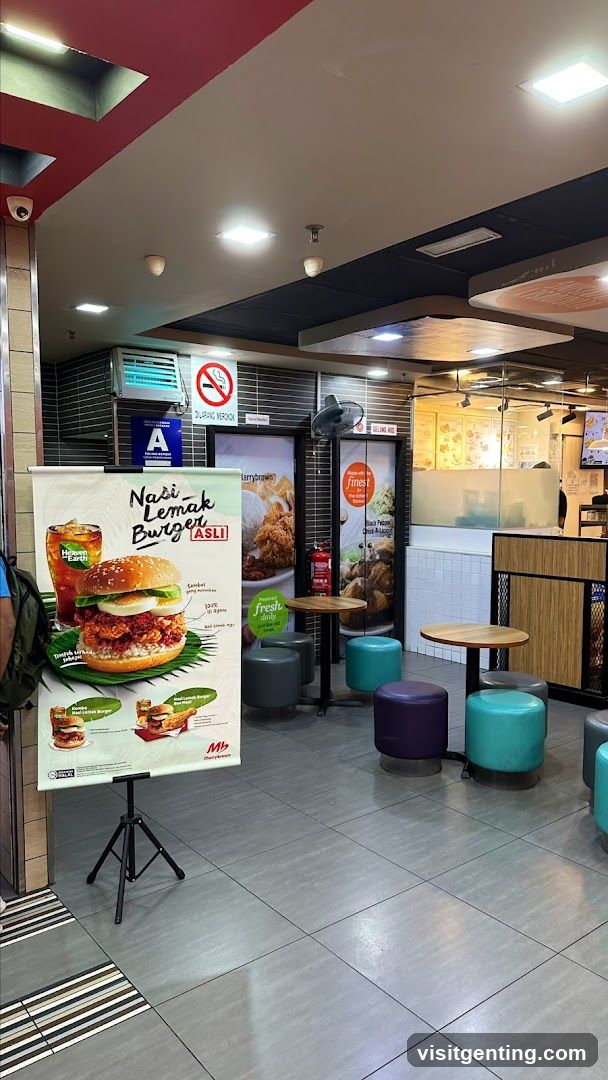 Restaurant Interior with Promotional Poster