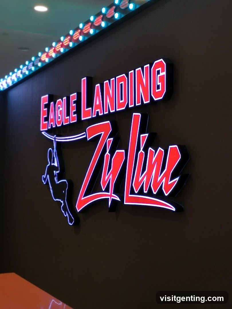 Eagle Landing Zip Line Signage