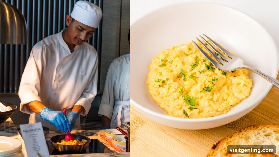 Chef preparing scrambled eggs