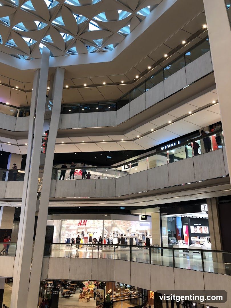 Multi-level shopping mall interior