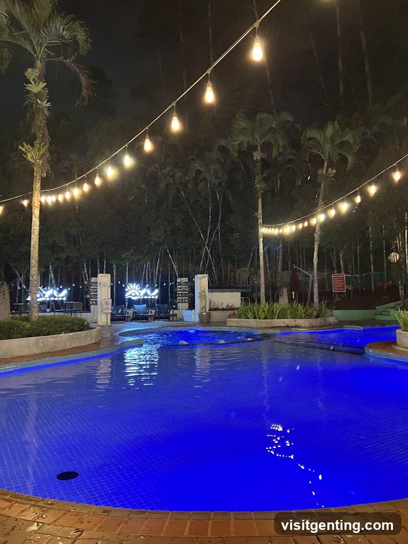 Nighttime Pool Area