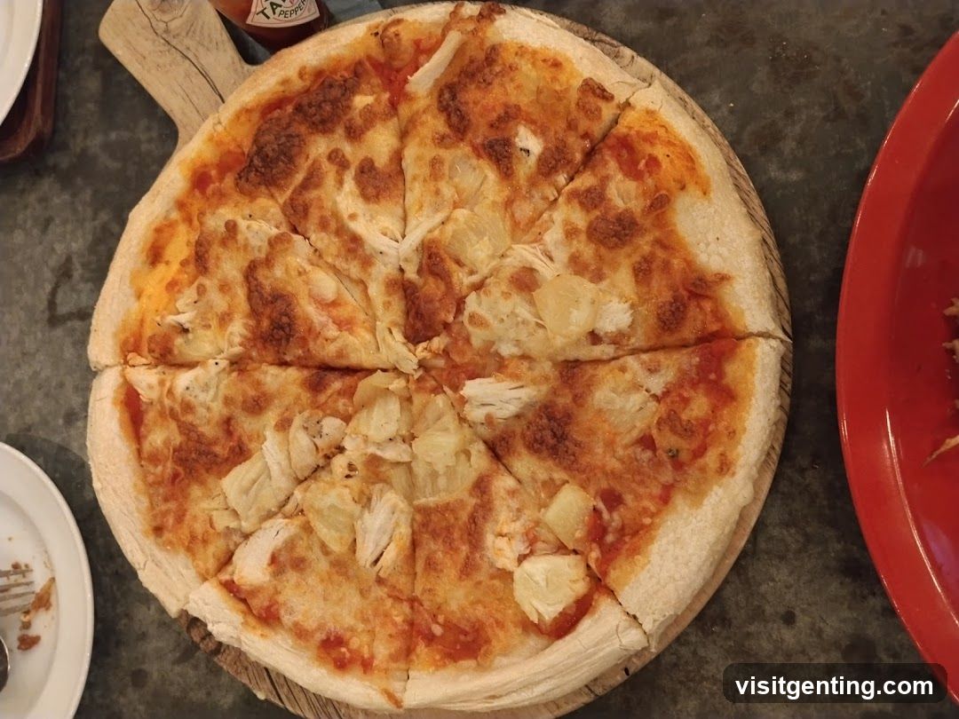 Pizza on wooden board