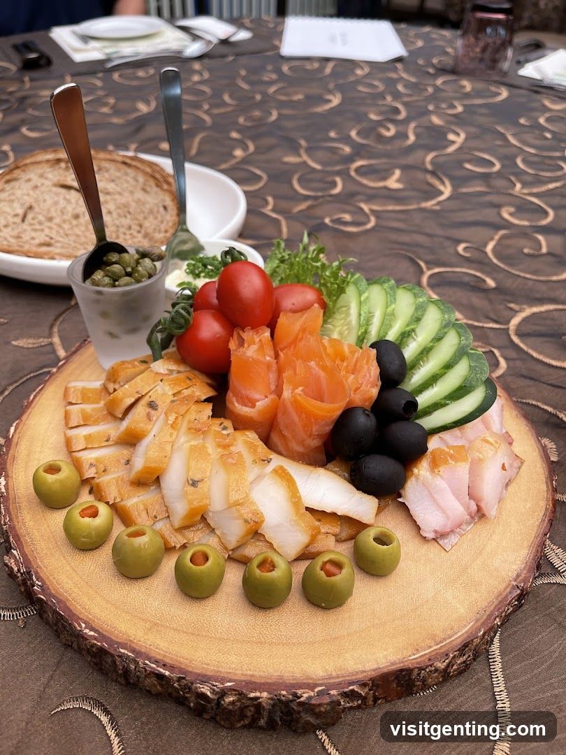 Food Platter on Wooden Board