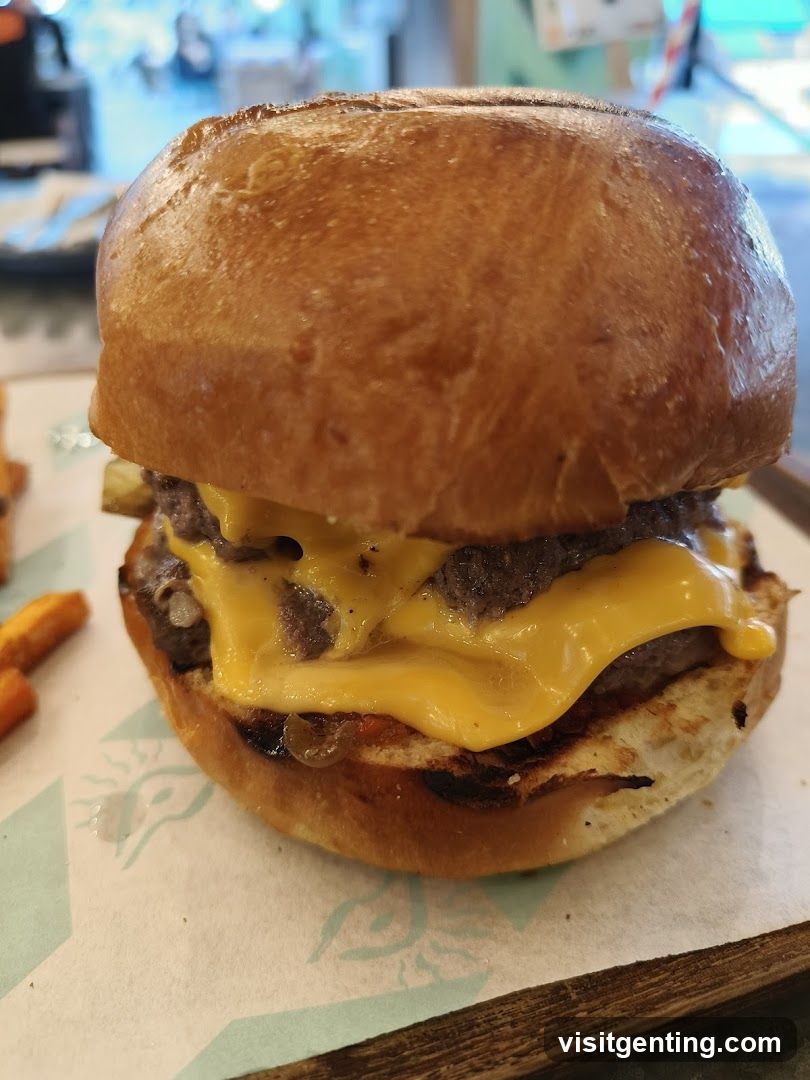 Cheeseburger on paper wrapper