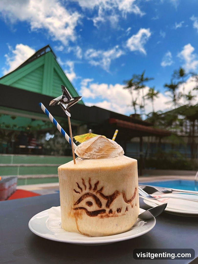 Coconut Drink with Outdoor Setting