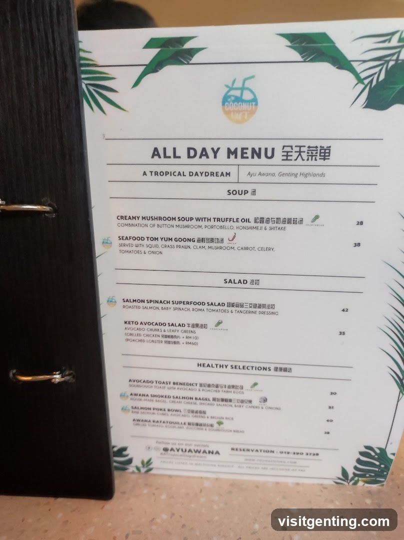 All Day Menu at Ayu Awana, Genting Highlands