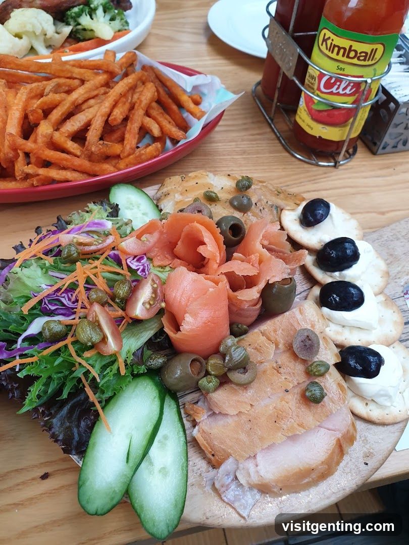 Food Plate on Wooden Table