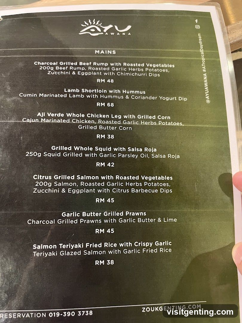 Ayu Awana Menu