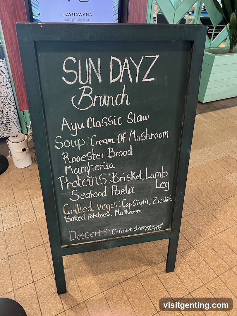 Sun Dayz Brunch Menu