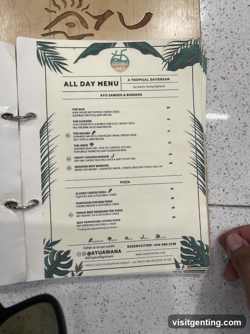 All Day Menu at Ayu Sando & Burgers