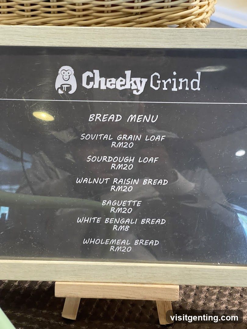 Cheeky Grind Bread Menu