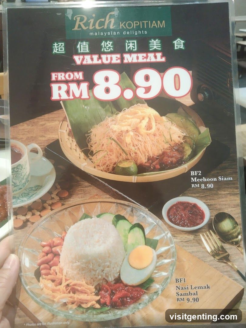 Rich Kopitiam Value Meal Menu