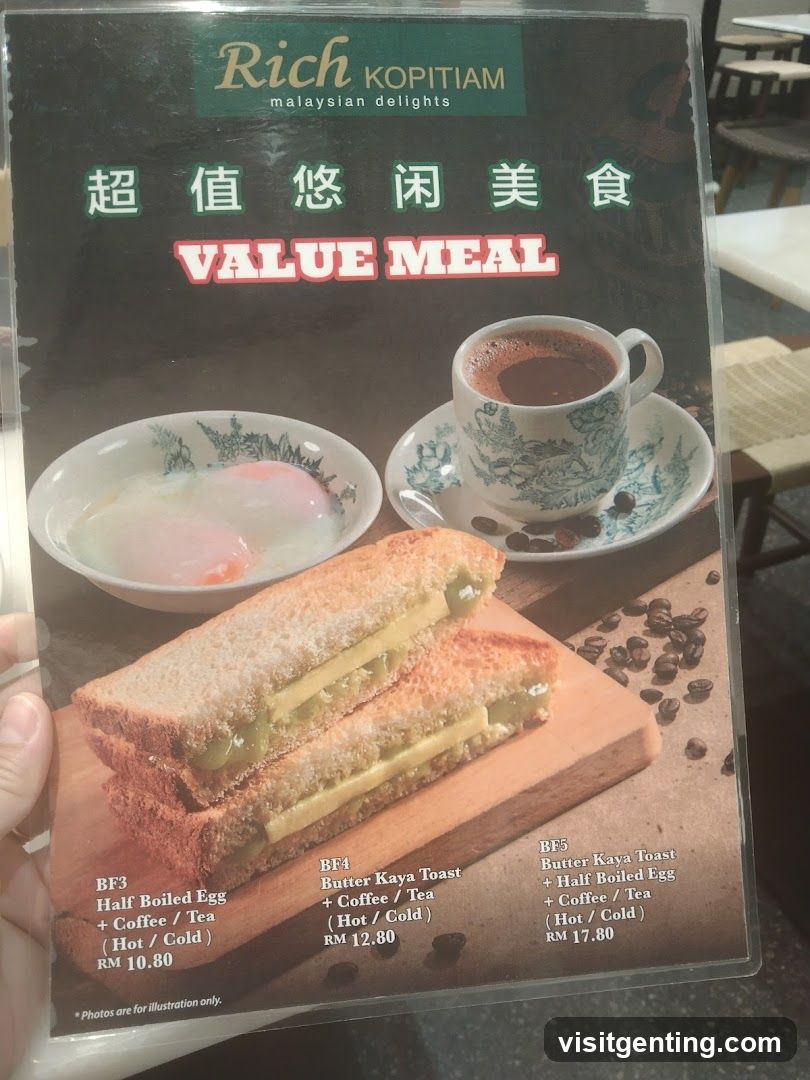 Rich Kopitiam Value Meal Menu