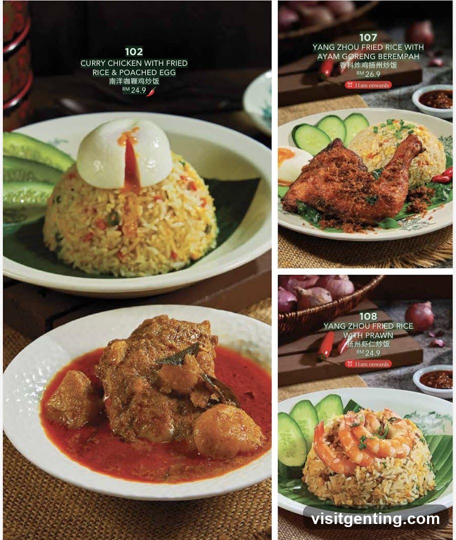 Yang Zhou Fried Rice Menu