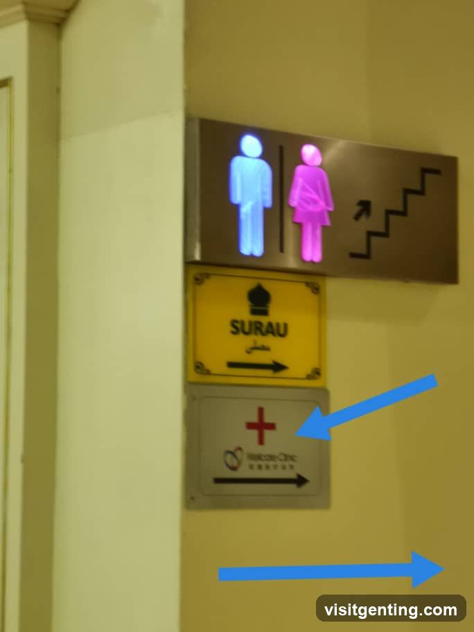 Interior signage on wall