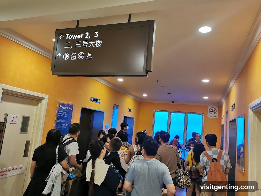 Interior hallway with directional signage