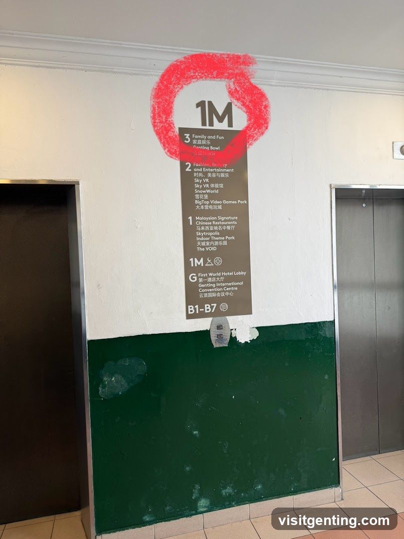 Elevator Direction Sign in Building