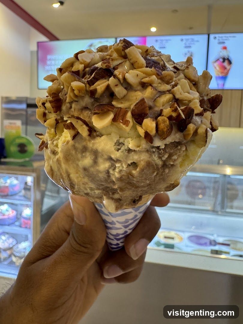 Ice Cream Cone with Nuts