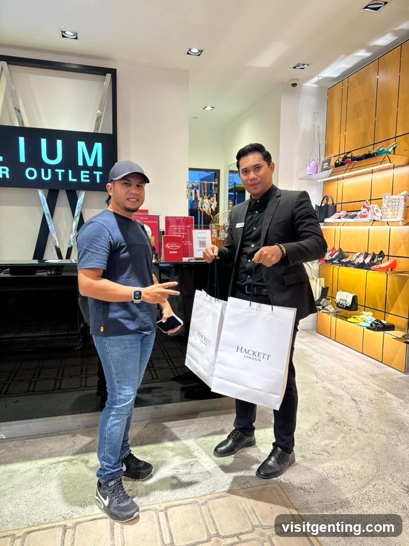 Two men in Hackett London outlet store