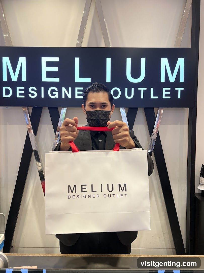 Melium Designer Outlet Staff Member Holding Shopping Bag