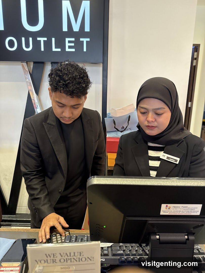 Customer and Staff at Outlet Counter
