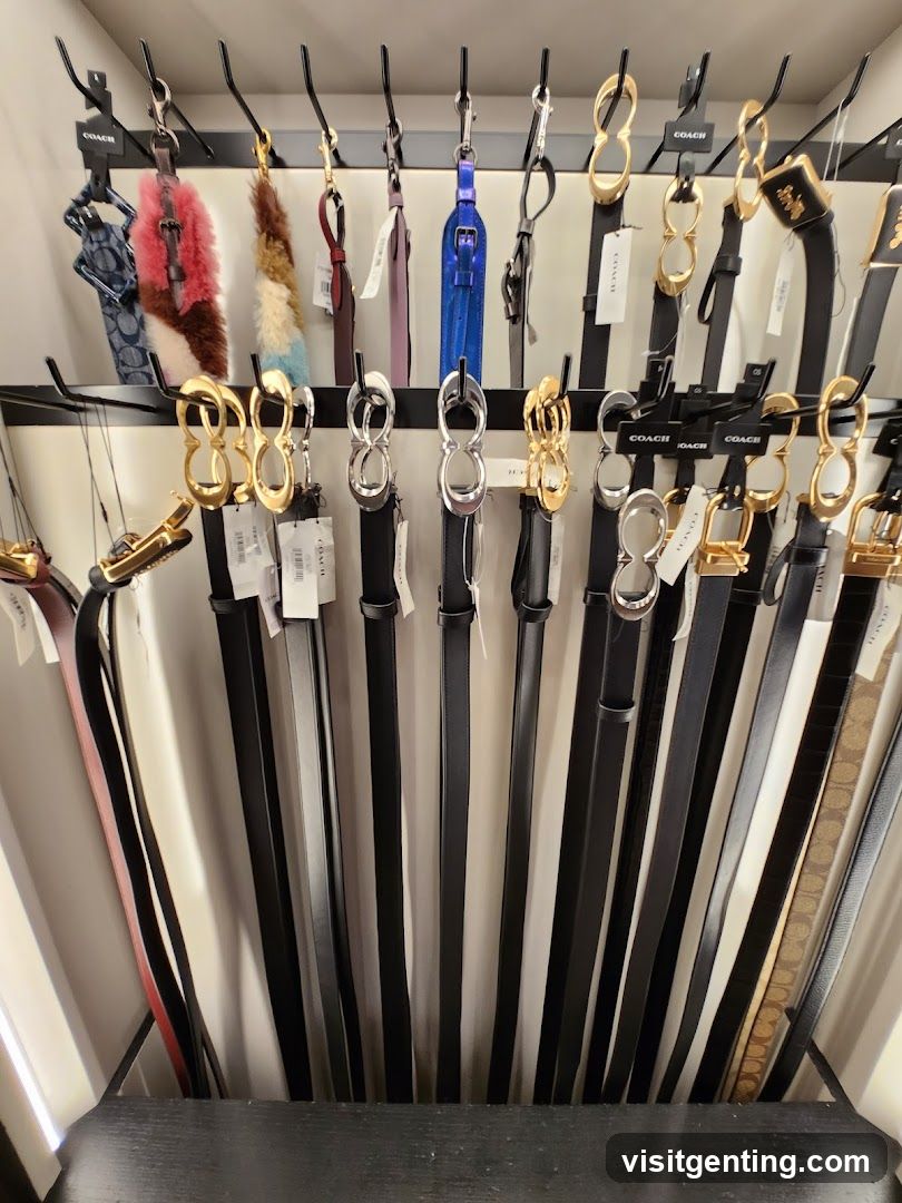 Coach Belts Display