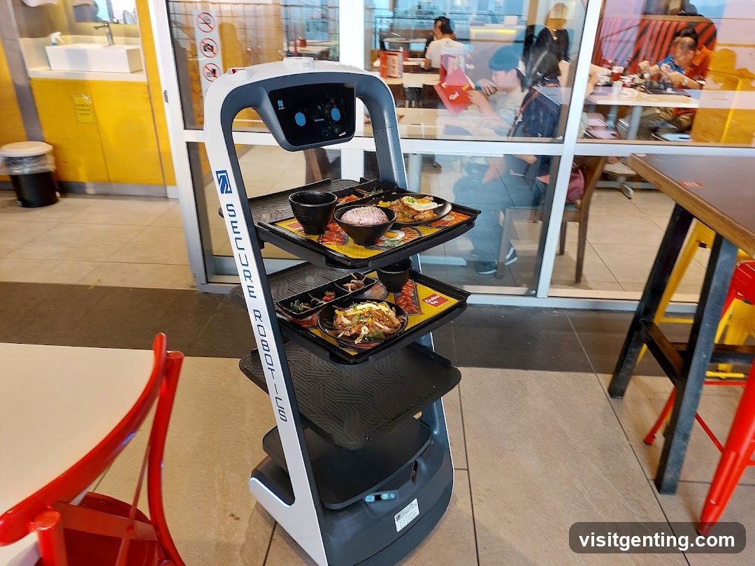 Restaurant Interior with Robot Delivery Cart