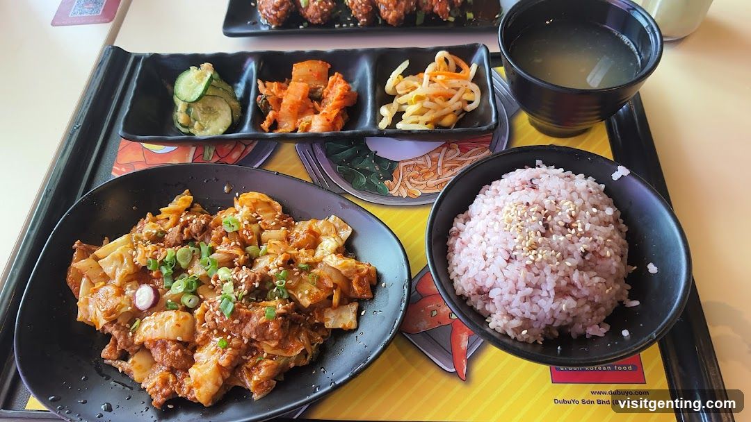 Korean meal served on tray
