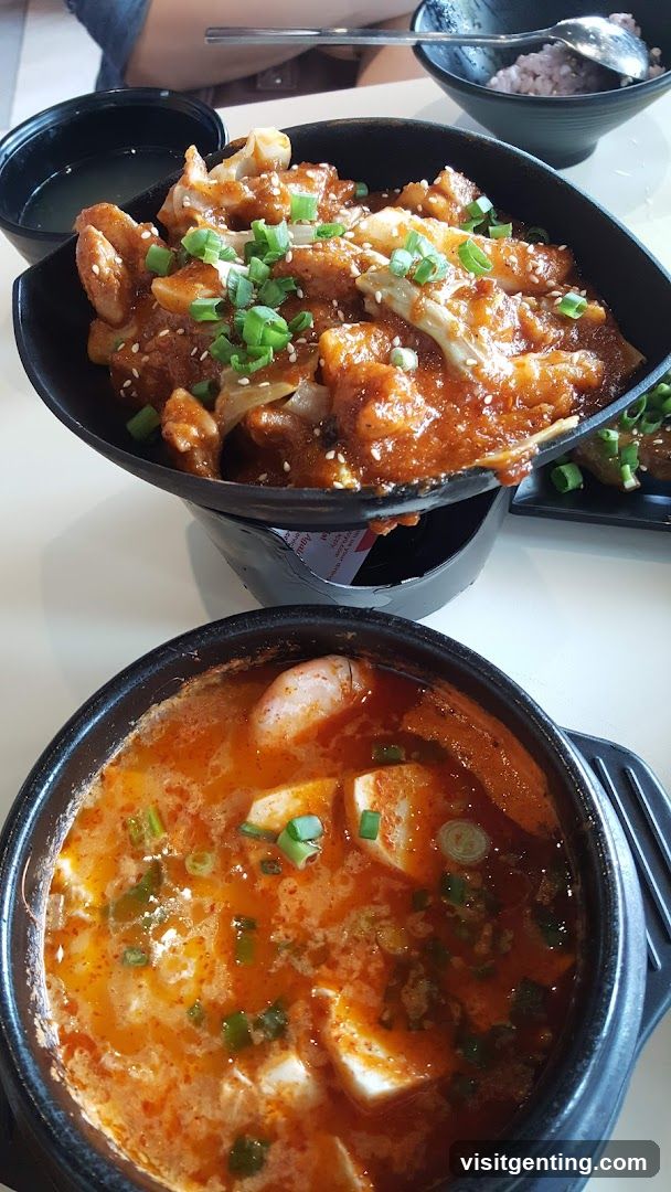 Food served in black bowls
