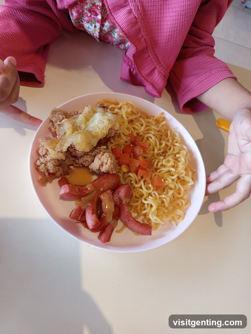 Child's meal at table