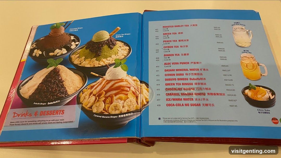 Drinks & Desserts Menu