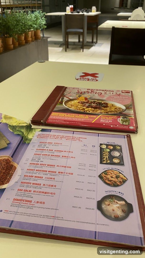 Restaurant Interior with Menu