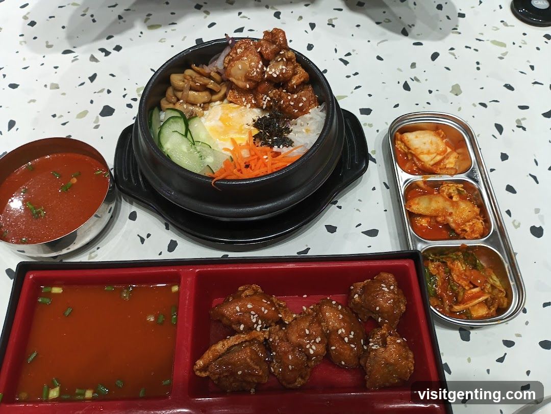 Korean meal served on table