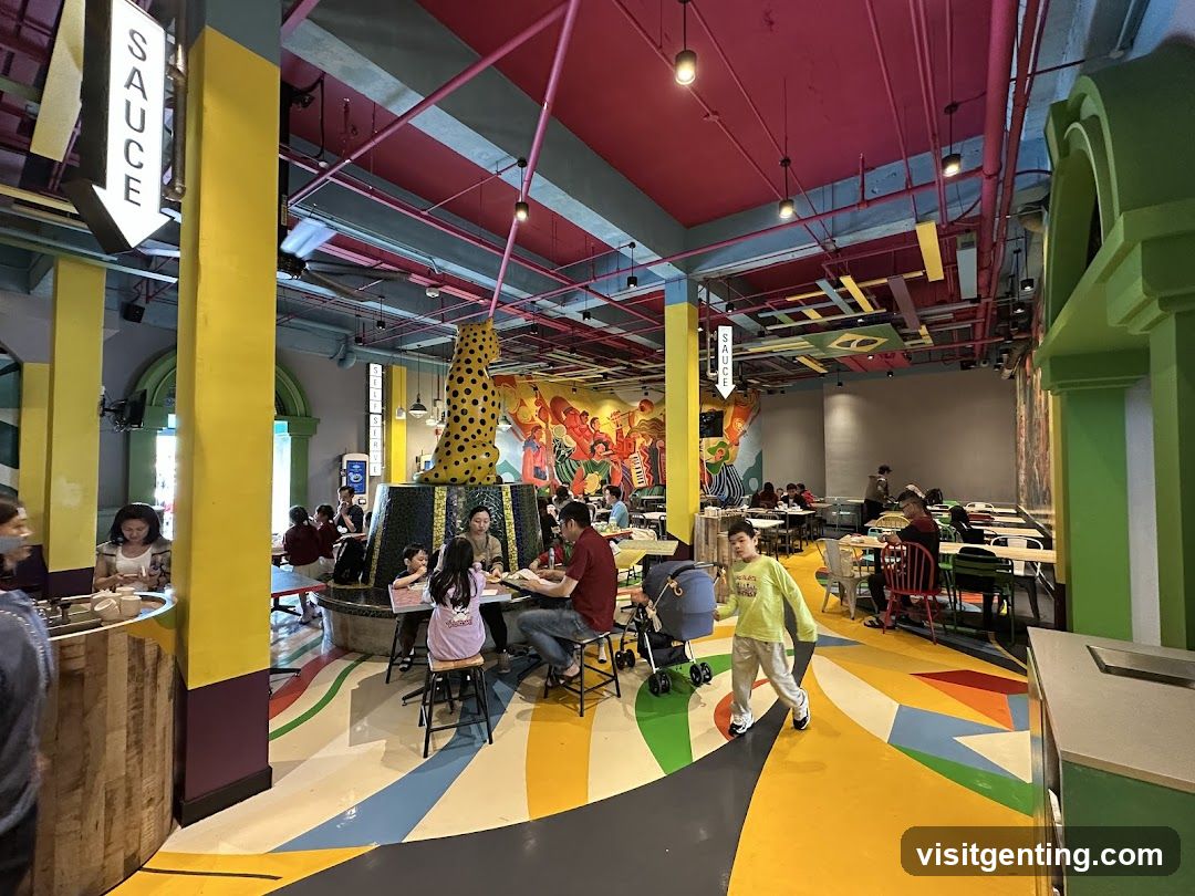 Interior of a colorful restaurant