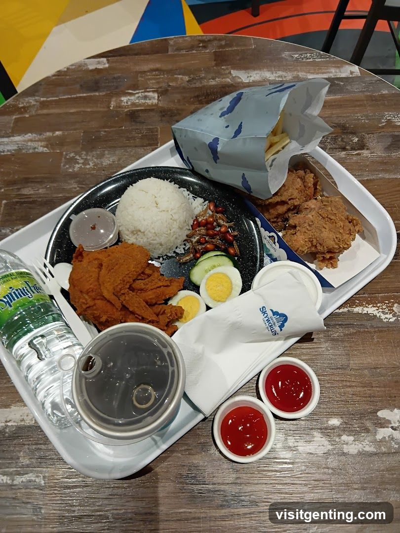 Food Tray on Wooden Table