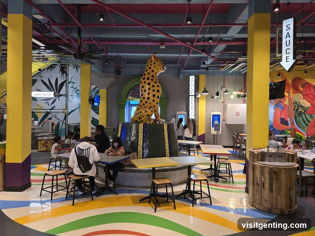 Interior of a colorful dining space