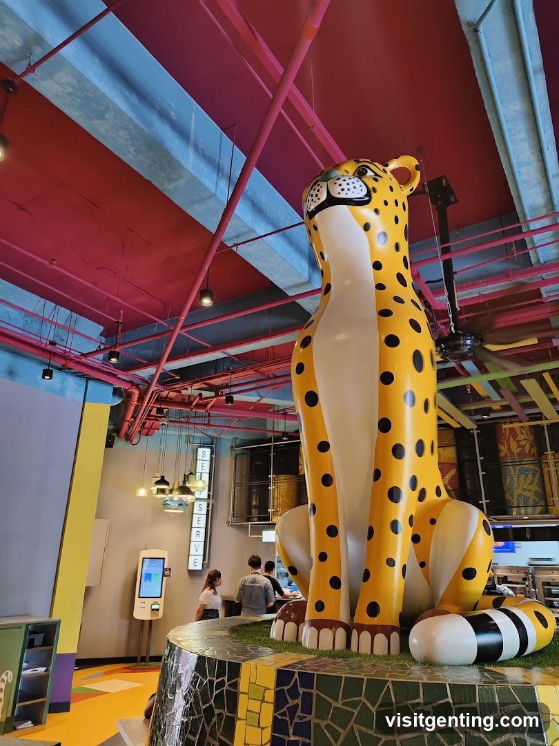 Interior of a colorful venue