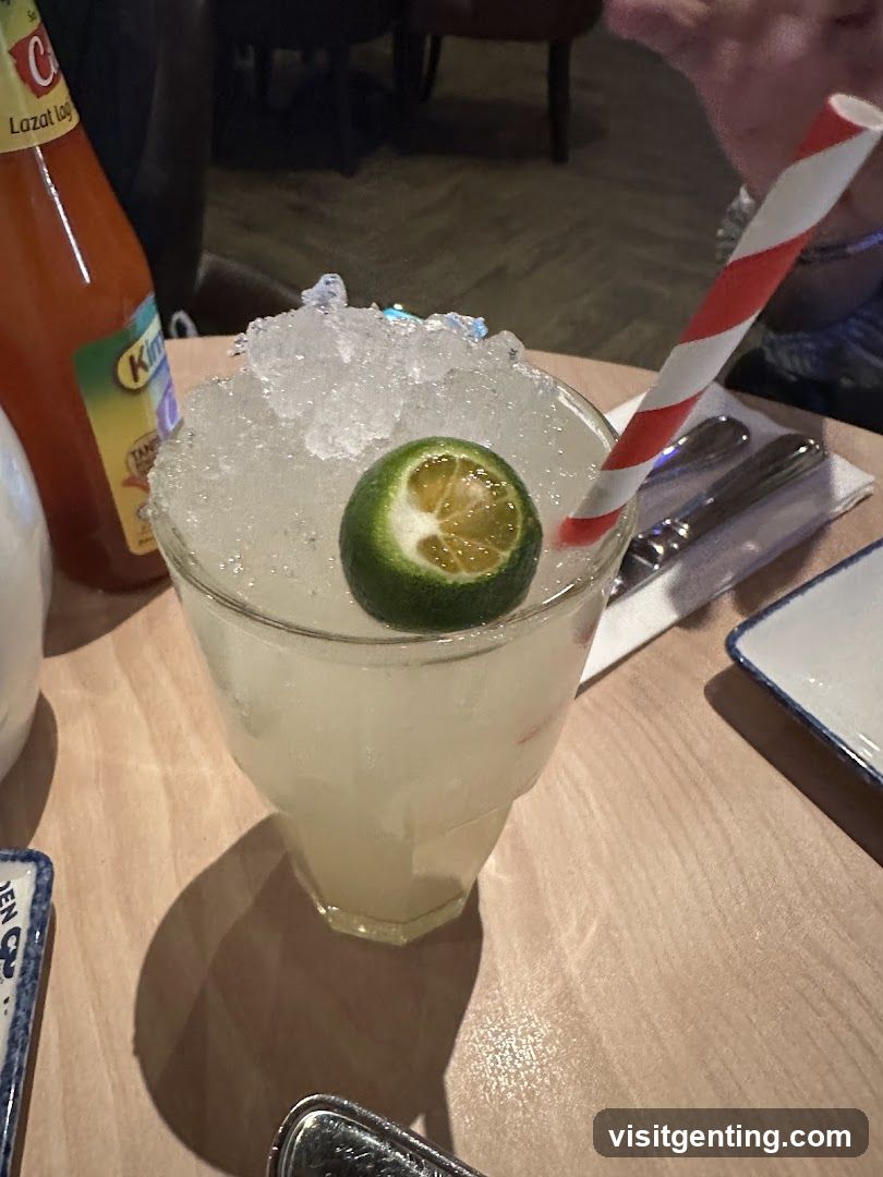 Dessert or beverage at dining table