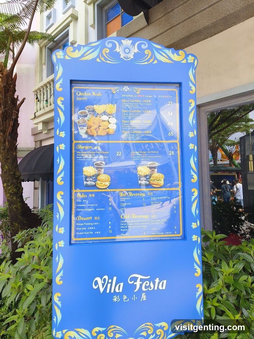 Vila Festa Menu Board