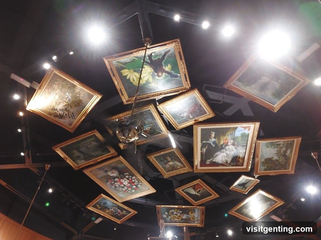 Ceiling Display of Paintings