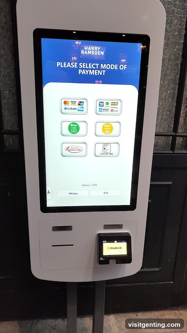 Payment kiosk at Harry Ramsden