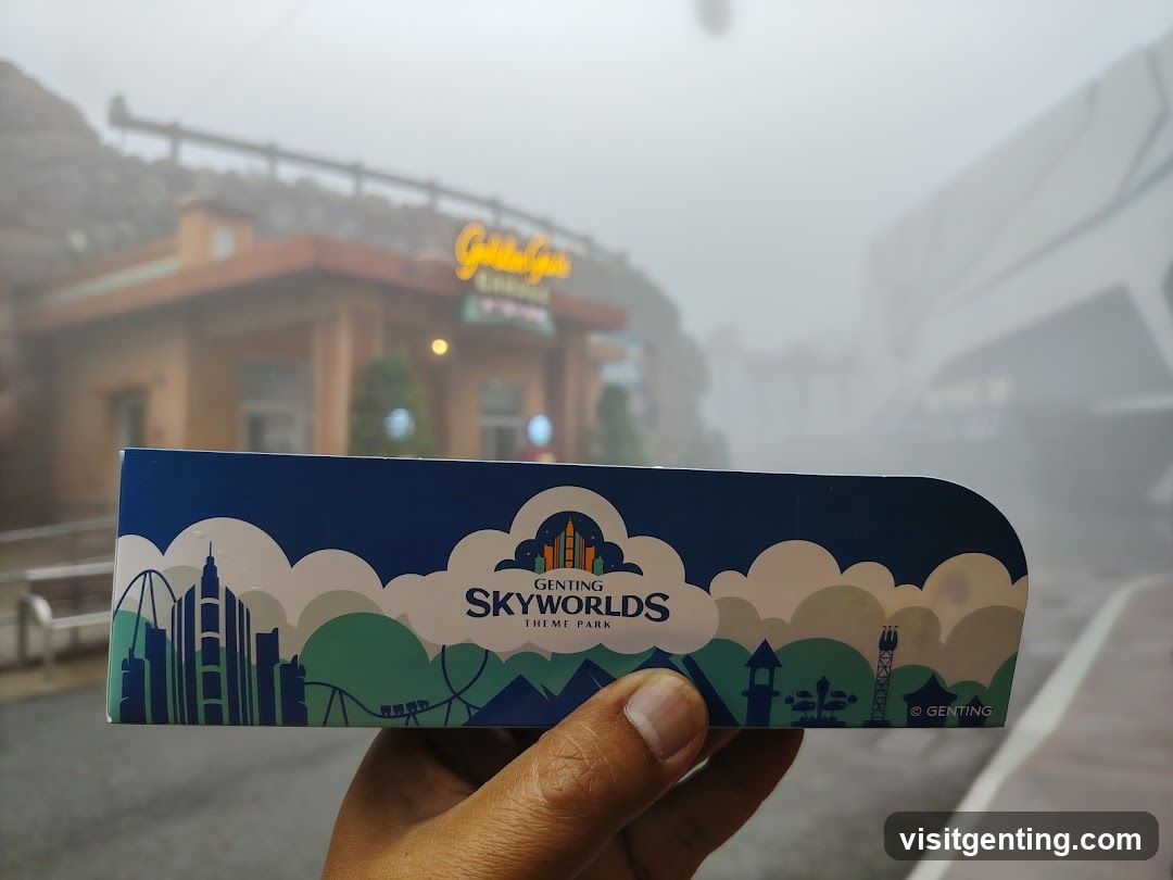 Genting Skyworlds Theme Park Entrance in Fog