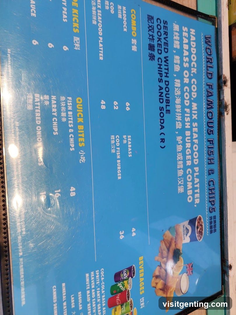 World Famous Fish & Chips Menu