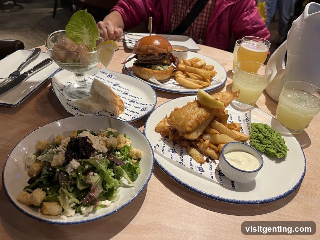 Dining Table with Food and Drinks