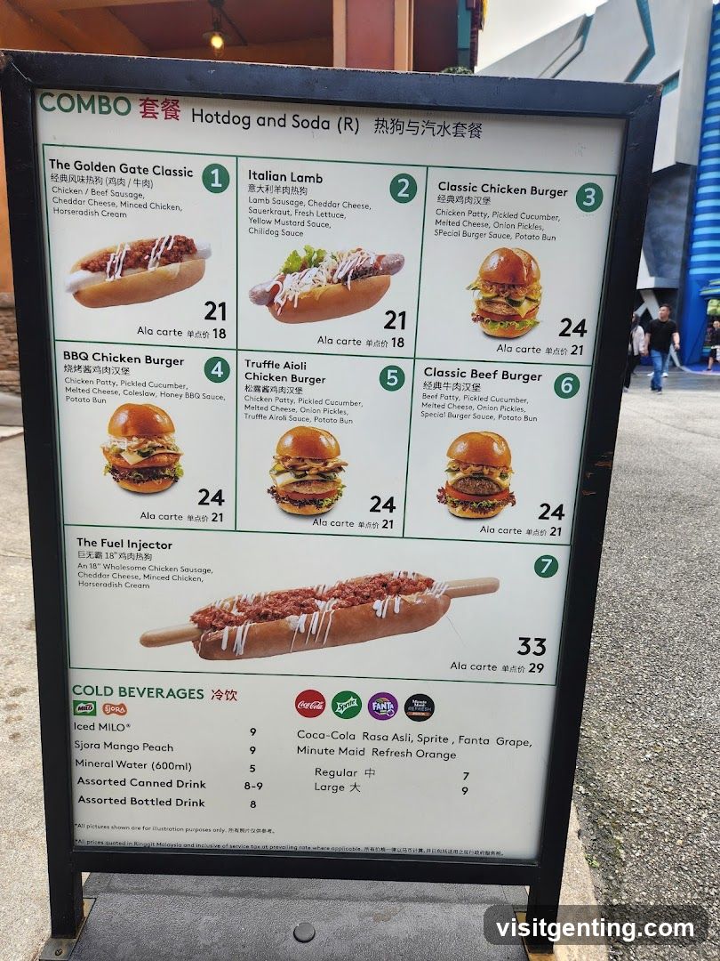 Hotdog and Soda Combo Menu